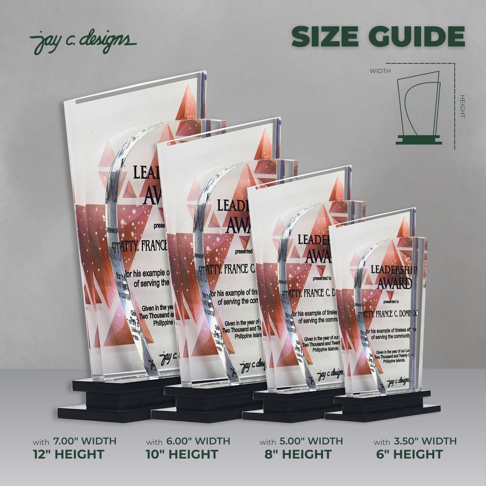 customize acrylic trophies & plaques 8038